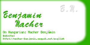 benjamin macher business card